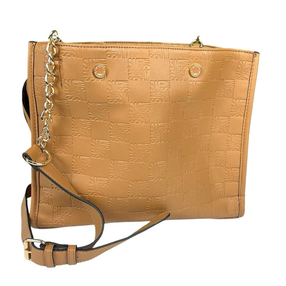 Steve Madden Embossed Satchel Bag with Crossbody option in Bjeannee True Cognac - Picture 4 of 12